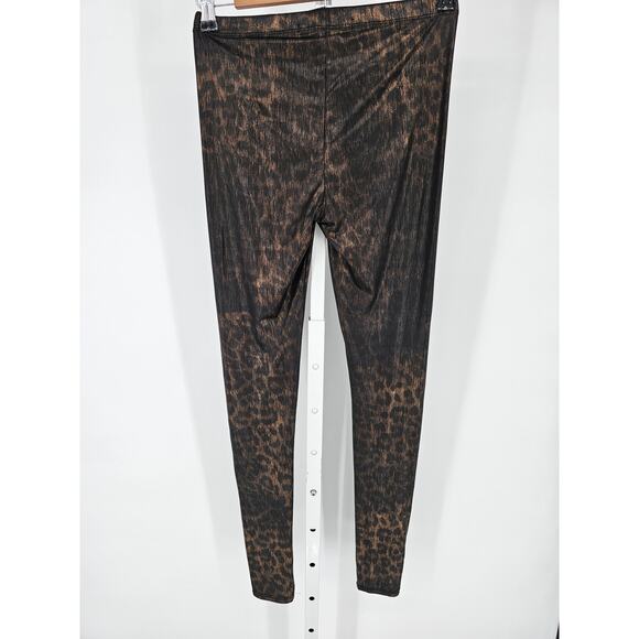 Forever 21 Womens Sz S Black and Gold Leggings metallic Sheen Shiny - Picture 5 of 5